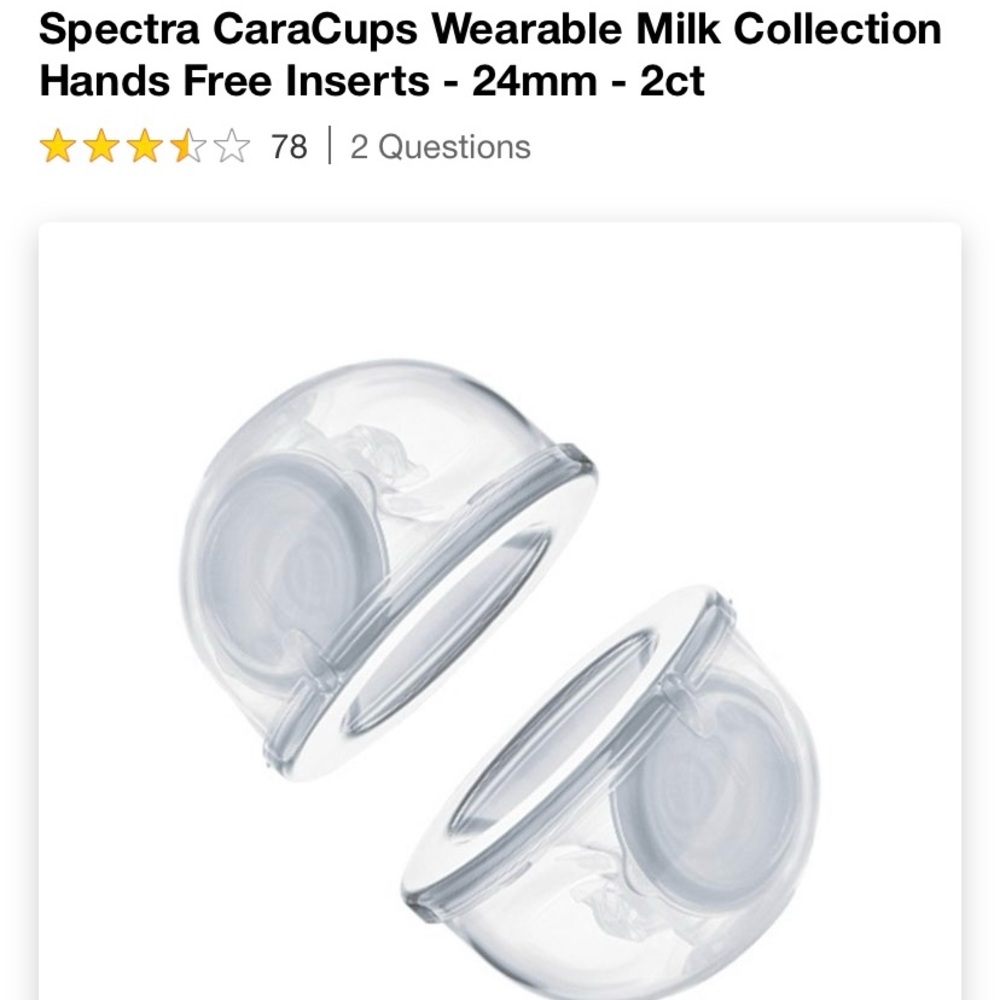 Cara cups for Spectra, unused